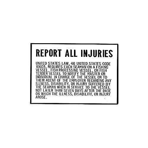 Bernard Engraving Qualifies for Free Shipping Bernard Engraving Report All Injuries Plaque #P-230