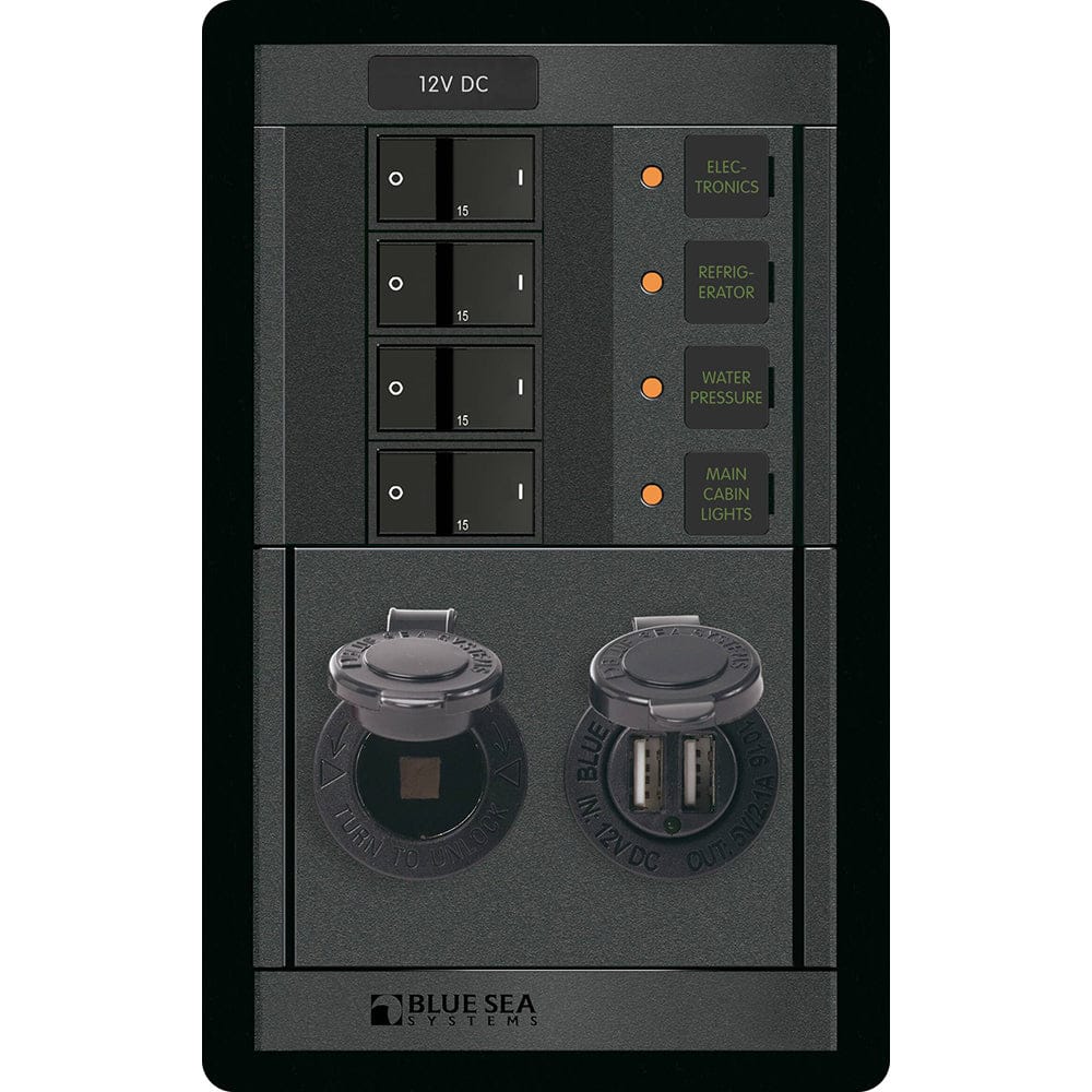 Blue Sea System Not Qualified for Free Shipping Blue Sea 360 Panel 12v 4-Position Flat Rocker Dual USB #1495