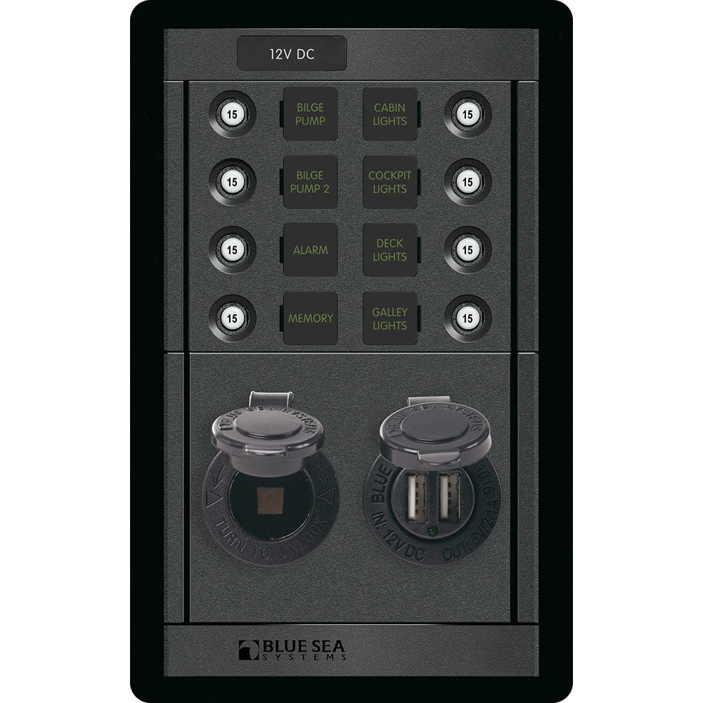 Blue Sea System Not Qualified for Free Shipping Blue Sea 360 Panel 12v 8-Position Dual USB/12v Socket #1498