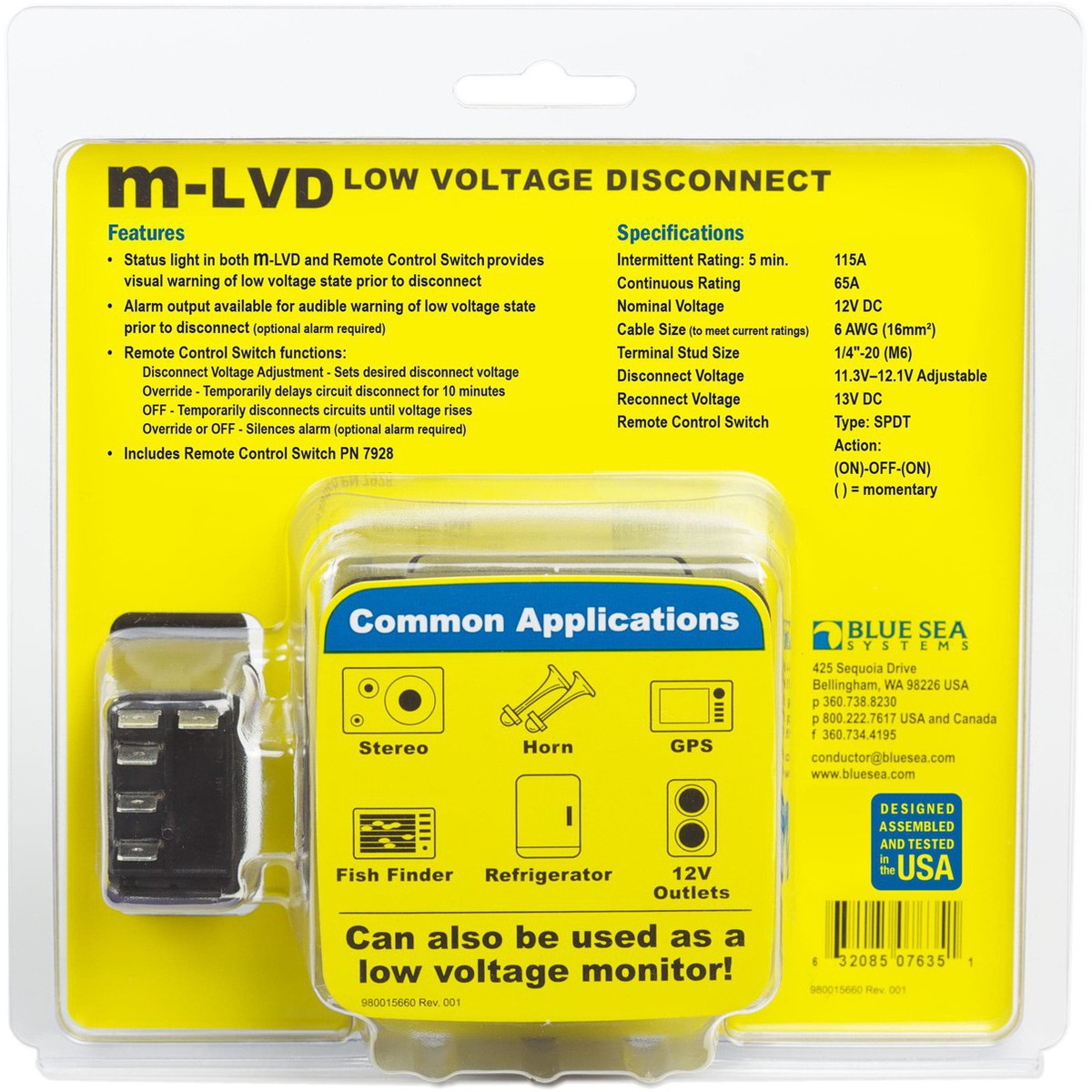 Blue Sea System Qualifies for Free Shipping Blue Sea Disconnect Low Voltage #7635