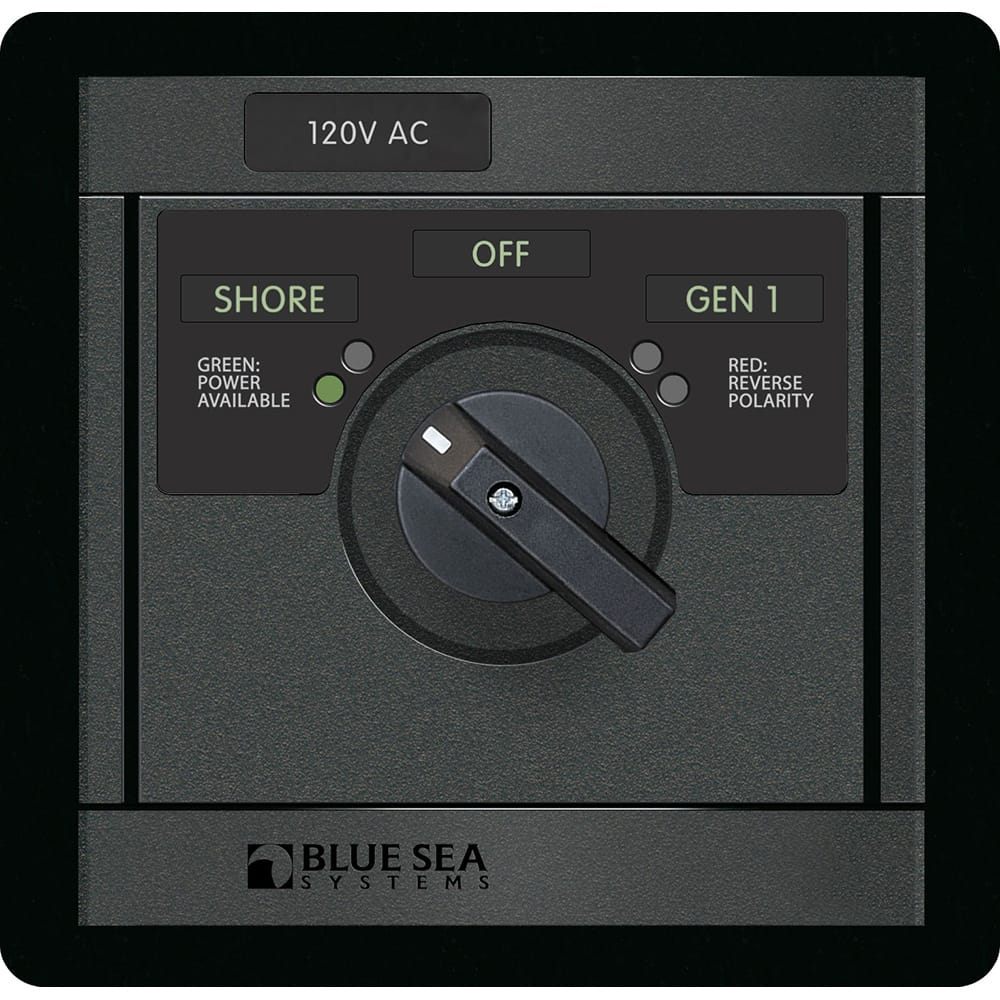 Blue Sea System Not Qualified for Free Shipping Blue Sea System-360 Panel 120v AC Rotary 30a Off Plus 2 Sources #1481