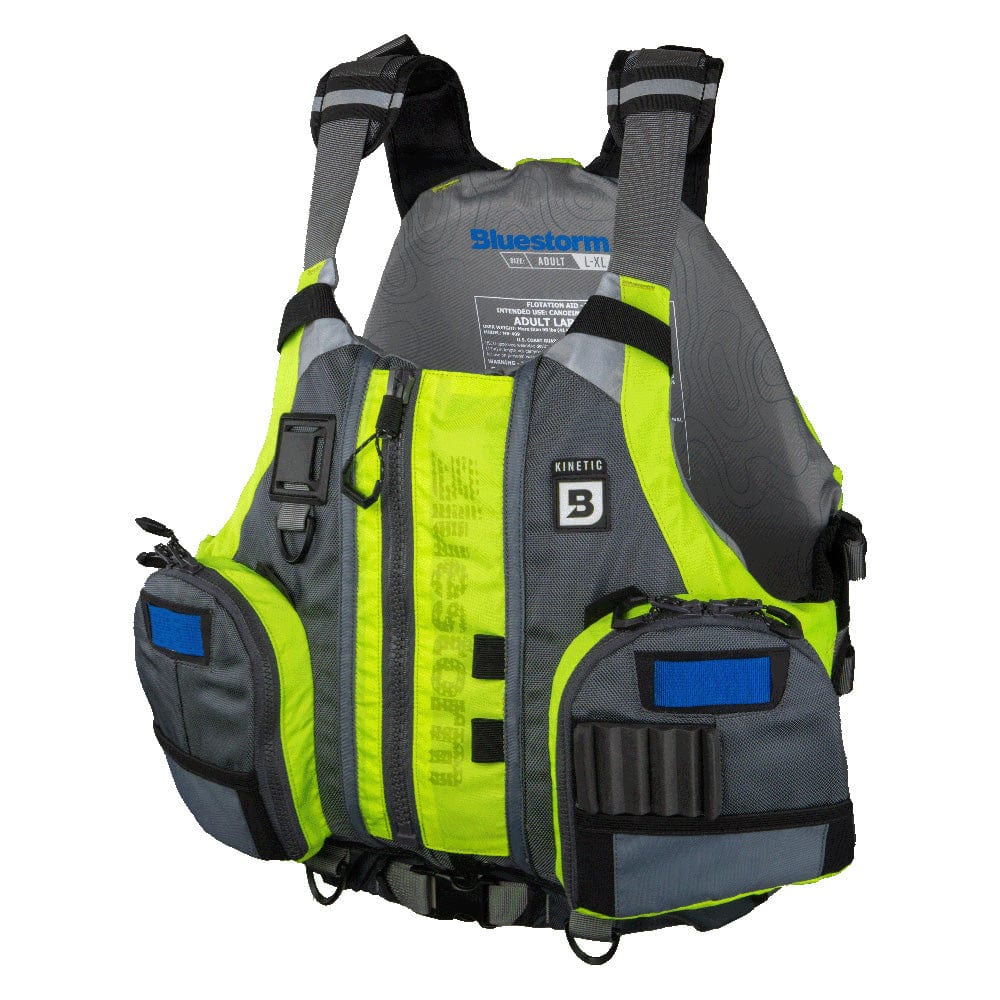 Bluestorm Qualifies for Free Shipping Bluestorm Kinetic Kayak Fishing Vest Hi-Vis S/M #BS-409-HVS-S/M