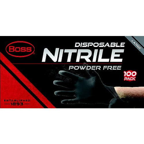 Boss Gloves Qualifies for Free Shipping Boss Gloves Glove 4 Mil Black Nitrile L 100-pk #B21051L
