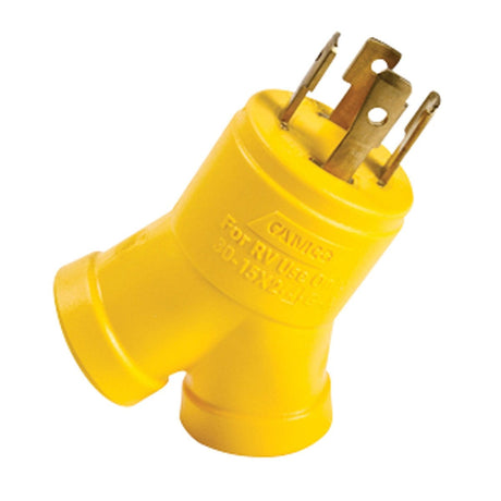 Camco Qualifies for Free Shipping Camco Power Grip 3-Prong Generator Adapter 30a Male & 2x15a Female #55438