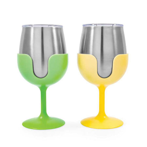 Camco Qualifies for Free Shipping Camco Wine Tumbler Set Green/Yellow #51916