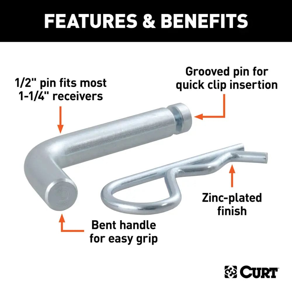 CURT Qualifies for Free Shipping CURT 1/2" Grooved Pin & Clip #21404