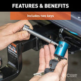 CURT Qualifies for Free Shipping CURT 1/2" Hitch Lock with 5/8" Sleeve Blue Aluminum #23506