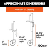 CURT Qualifies for Free Shipping CURT 1000 lb Jack 6" Wheels Bulk #25004