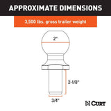 CURT Qualifies for Free Shipping CURT 2" Ball 3/4" x 2-1/8" Shank 3500 lb #40018