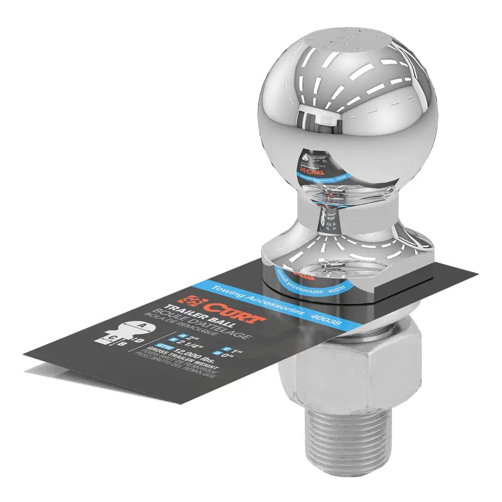 CURT Qualifies for Free Shipping CURT 2" Chrome Hitch Ball 12000 lb 1" x 2-1/4" Shank #40038