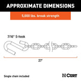 CURT Qualifies for Free Shipping CURT 27" Safety Chain with S-Hook #80040