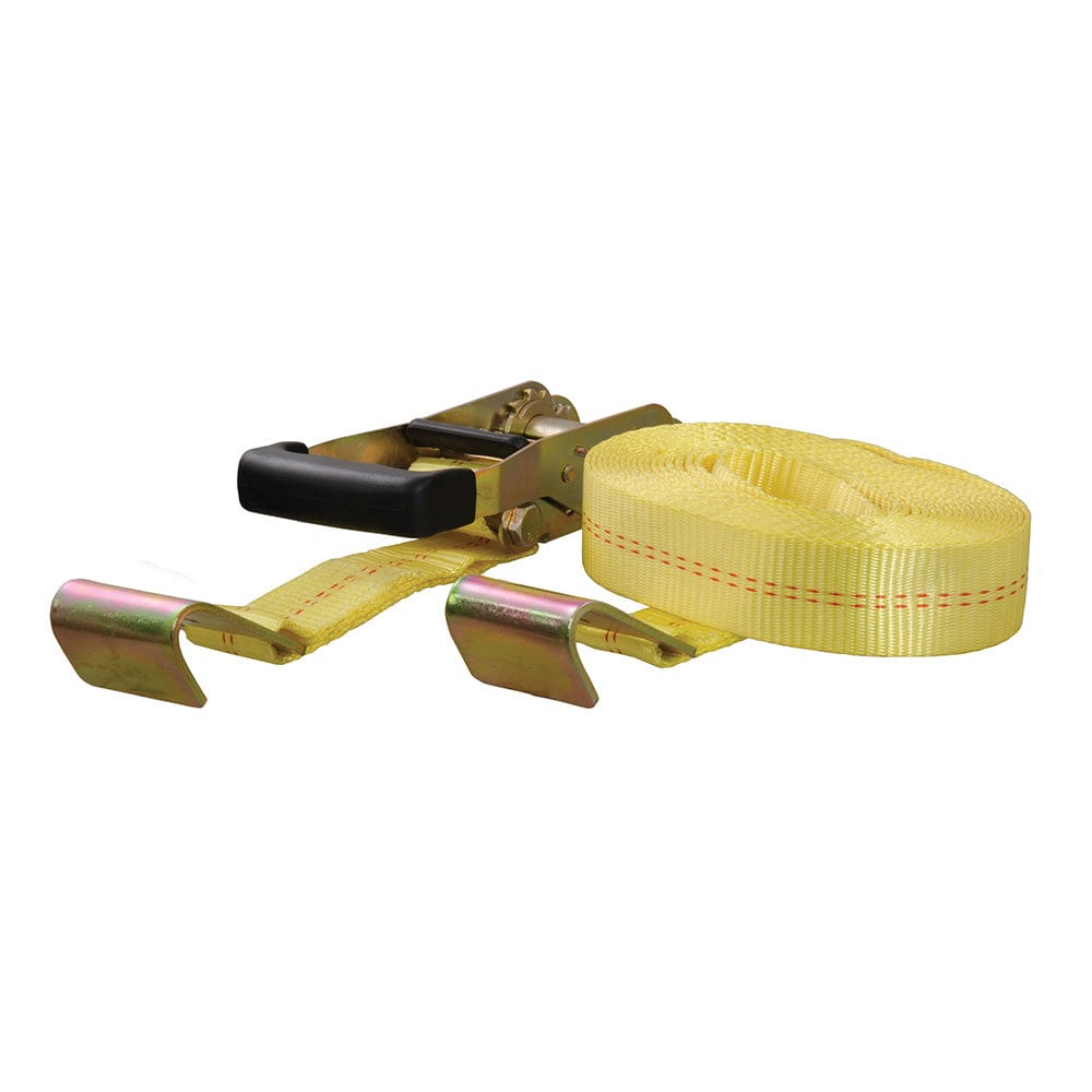 CURT Qualifies for Free Shipping CURT 27' Yellow Cargo Strap with Flat Hooks 3333 lb #83048