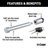 CURT Qualifies for Free Shipping CURT 3" Hitch Lock 3000 lb #23025