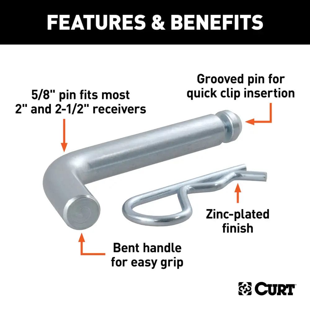 CURT Qualifies for Free Shipping CURT 5/8" Grooved Hitch Pin & Clip Pack #21583