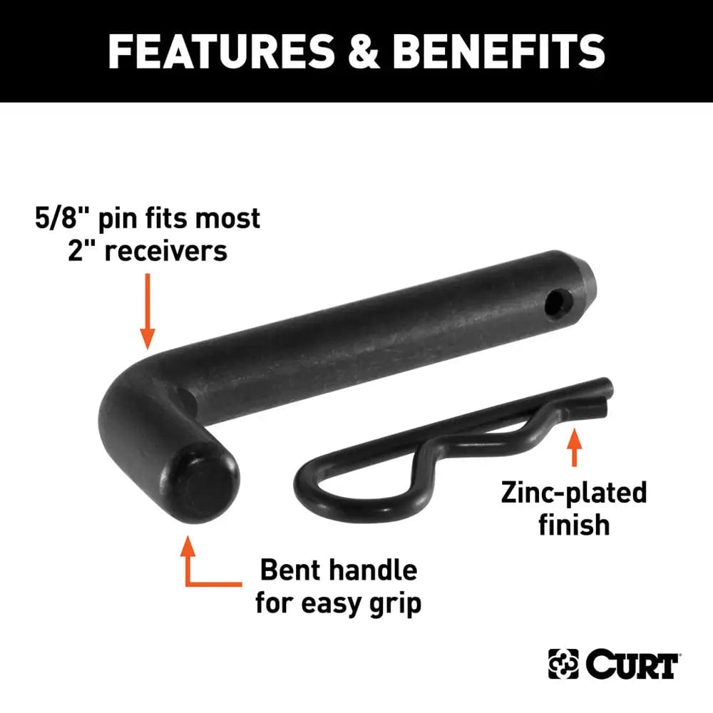 CURT Qualifies for Free Shipping CURT 5/8" Hitch Pin with Clip Bla #21579