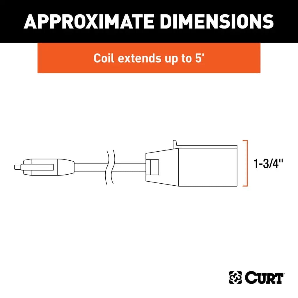CURT Qualifies for Free Shipping CURT 5 To 7-Way Adapter 5' Harness #57281