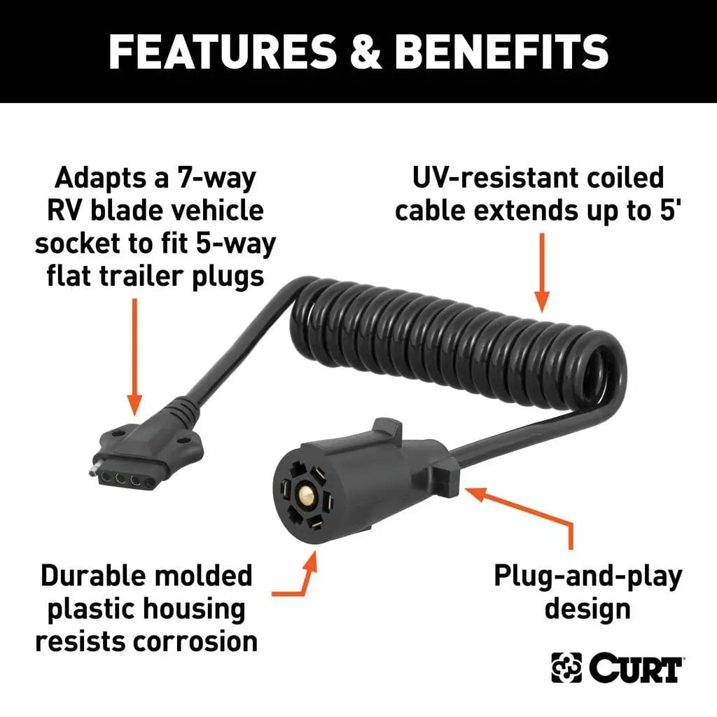 CURT Qualifies for Free Shipping CURT 5 To 7-Way Adapter 5' Harness #57281