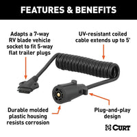 CURT Qualifies for Free Shipping CURT 5 To 7-Way Adapter 5' Harness #57281
