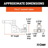 CURT Qualifies for Free Shipping CURT Adjustable Tri-Ball Mount #45799