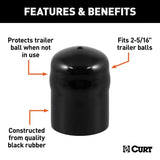 CURT Qualifies for Free Shipping CURT Ball Cover 2-5/16" Black #21811