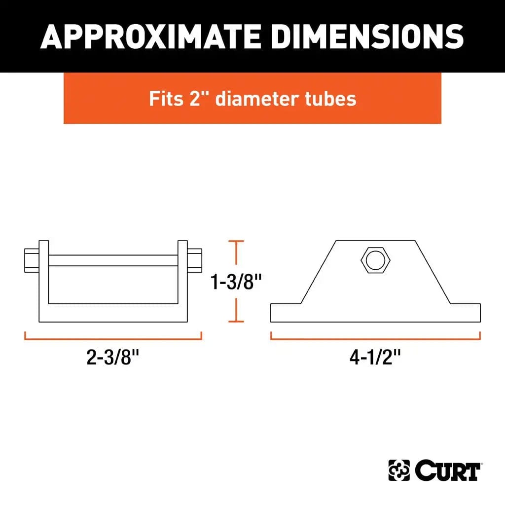 CURT Qualifies for Free Shipping CURT Bolt-On Jack Foot for 2" Tube 2000 lb #28270