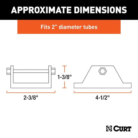 CURT Qualifies for Free Shipping CURT Bolt-On Jack Foot for 2" Tube 2000 lb #28270
