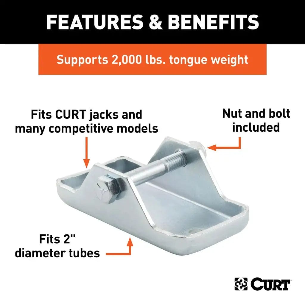 CURT Qualifies for Free Shipping CURT Bolt-On Jack Foot for 2" Tube 2000 lb #28270