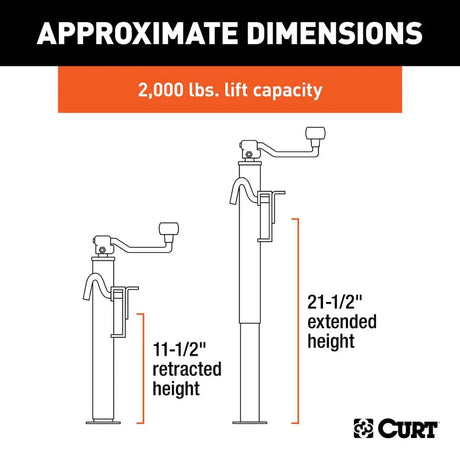 CURT Qualifies for Free Shipping CURT Bracket-Mount Swivel Jack with Top Handle #28300