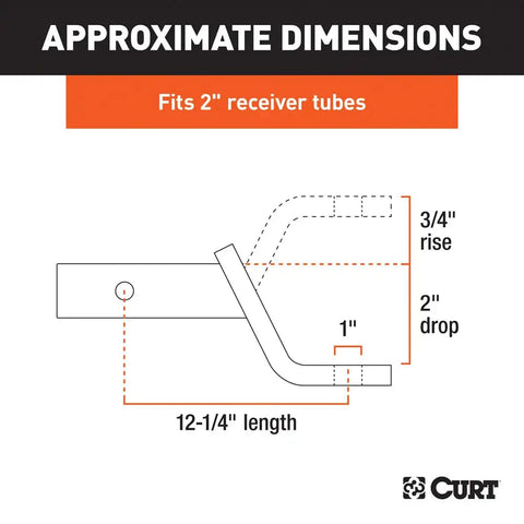 CURT Qualifies for Free Shipping CURT Class III Ball Mount 2" x 3/4" x 12-1/4" Ball #45260