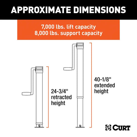 CURT Qualifies for Free Shipping CURT Direct-Weld Square Jack with Side Handle #28575