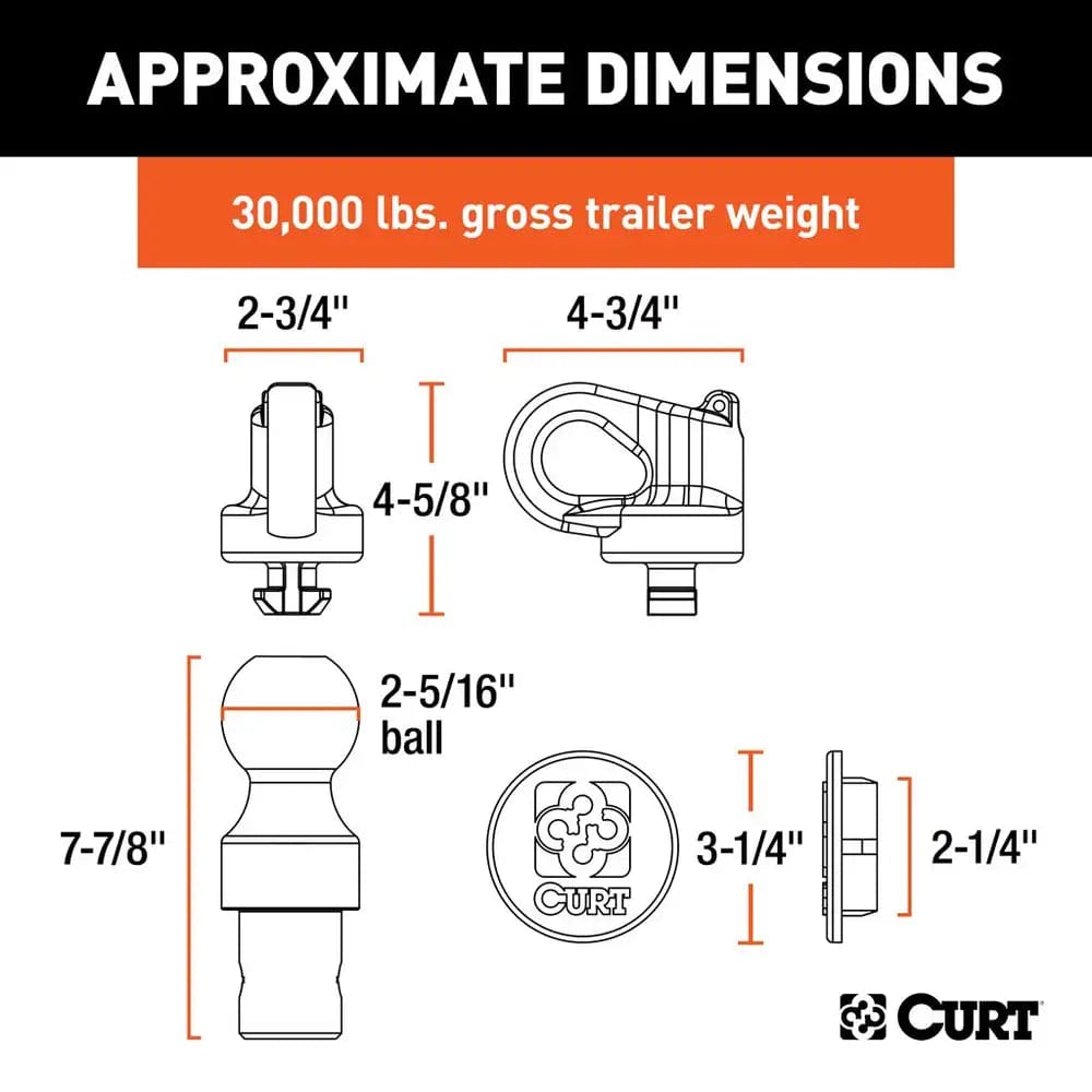 CURT Qualifies for Free Shipping CURT OEM Puck System 2-5/16" Gooseneck Hitch for Ford/GM/Nissan 30K #60692