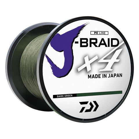 Daiwa Qualifies for Free Shipping Daiwa J-Braid X4 Braided Line Dark Green 10 lb 300 Yards #JB4U10-300DG