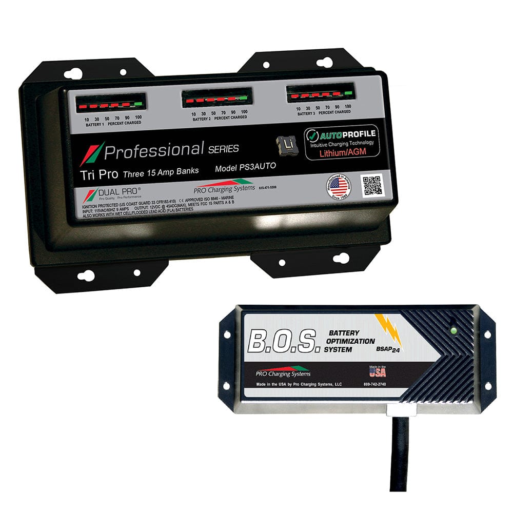 Dual Pro Qualifies for Free Shipping Dual Pro PS3 Auto 3-Bank Battery Charger with 2-Bank BOS #PS3AUTO/BOS12V2