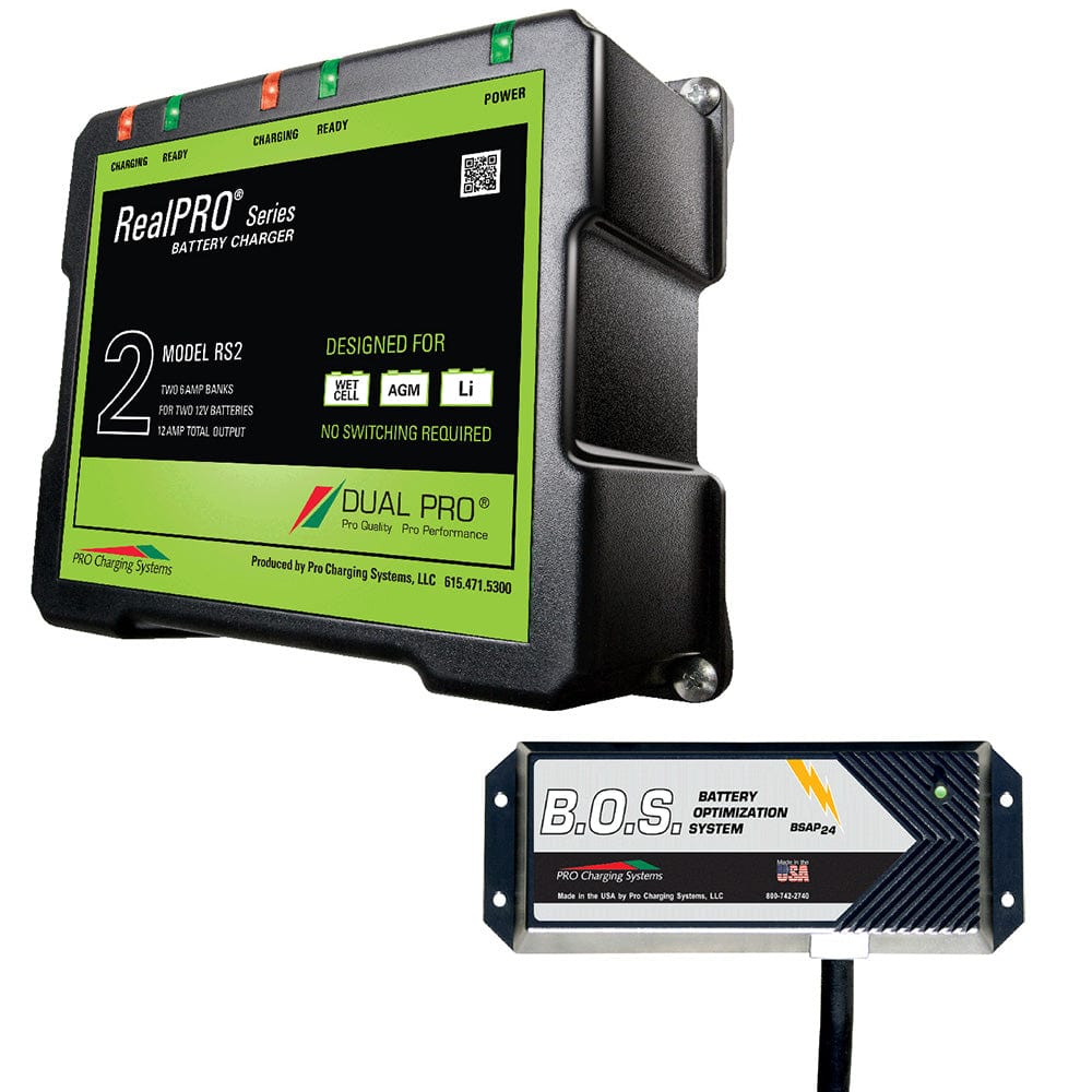 Dual Pro Qualifies for Free Shipping Dual Pro Rs2 2-Bank Battery Charger with 2-Bank BOS System #RS2/BOS12V2