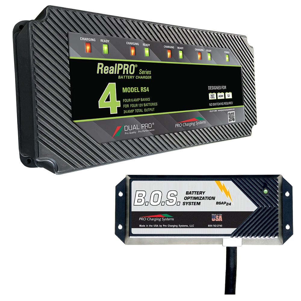 Dual Pro Qualifies for Free Shipping Dual Pro RS4 4-Bank Battery Charger with 3-Bank BOS System #RS4/BOS12V3