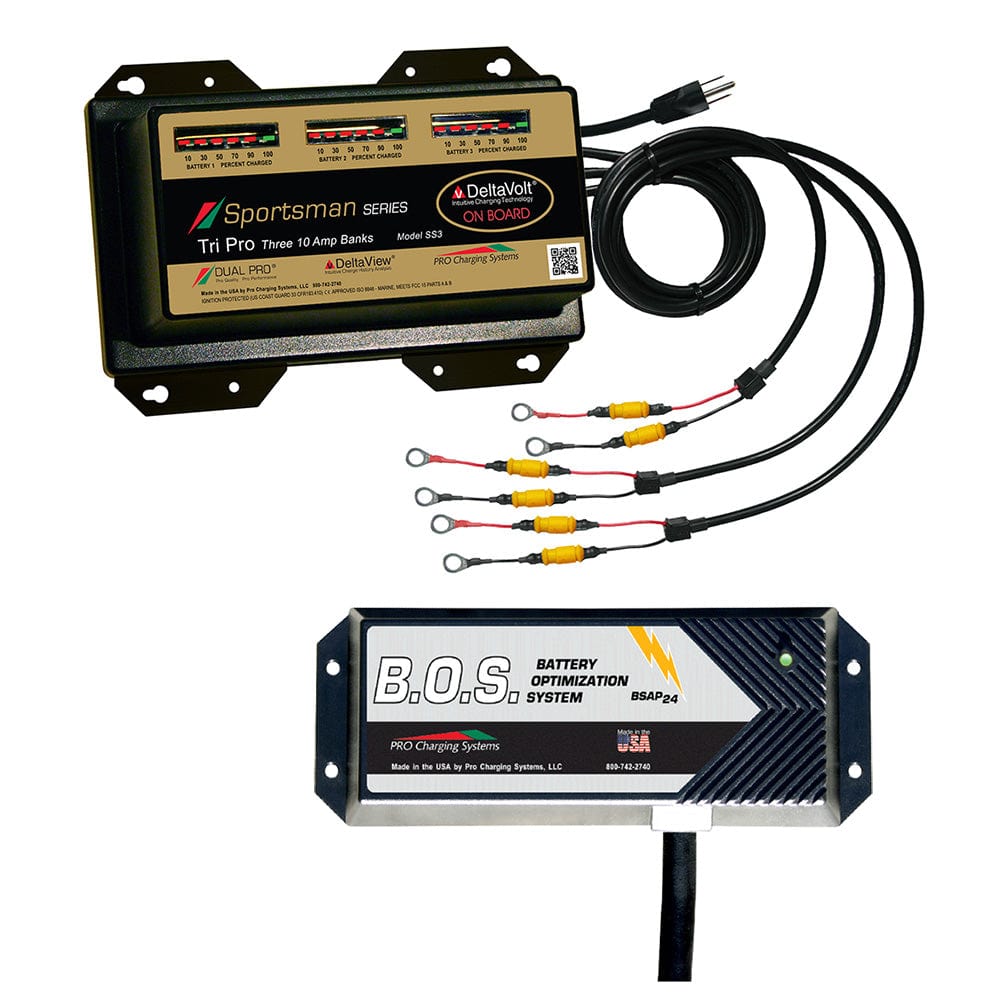 Dual Pro Qualifies for Free Shipping Dual Pro SS3 3-Bank Battery Charger with 2-Bank BOS System #SS3/BOS12V2