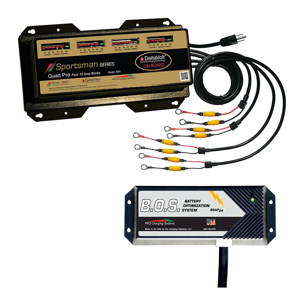 Dual Pro Qualifies for Free Shipping Dual Pro SS4 4-Bank Battery Charger with 2-Bank BOS System #SS4/BOS12V2