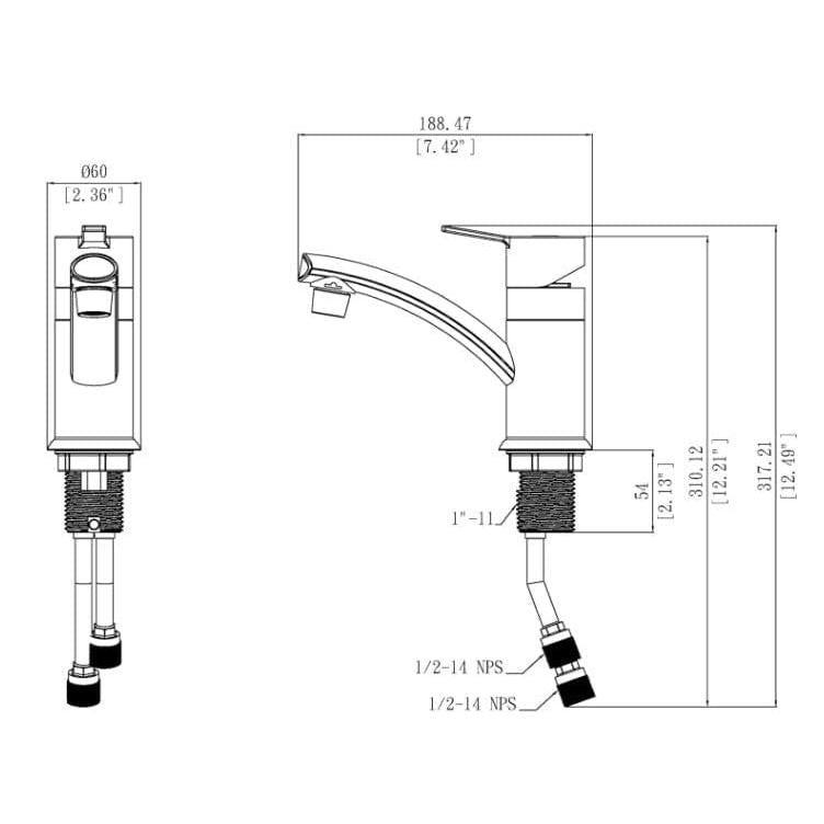 Dura Faucets Qualifies for Free Shipping Dura Faucets Faucet Lavatory 1-Lever Modern Faucet Satin Nickel #DF-PL200M-SN