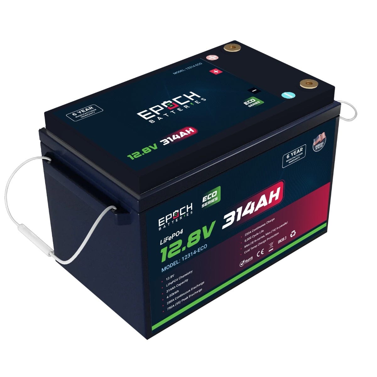 Epoch Batteries Not Qualified for Free Shipping Epoch Batteries 12v 314ah Eco Series LifeLiFePO4po4 Battery #12314-ECO