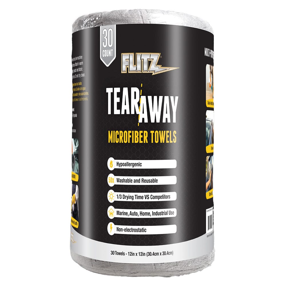 Flitz Qualifies for Free Shipping Flitz 12" x 12" Tear-Away Microfiber Towels 30-pk #MC330R