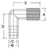 Forespar Qualifies for Free Shipping Forespar 1" x 1" Female Elbow HECF 16 #901008