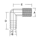 Forespar Qualifies for Free Shipping Forespar Elbow 1-1/2" Male HECM 24 #901004