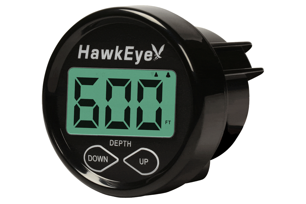 HawkEye Qualifies for Free Shipping Hawkeye DepthTrax 2B In-Dash Digital Depth Gauge Transom Mount Ducer #DT2B-TM