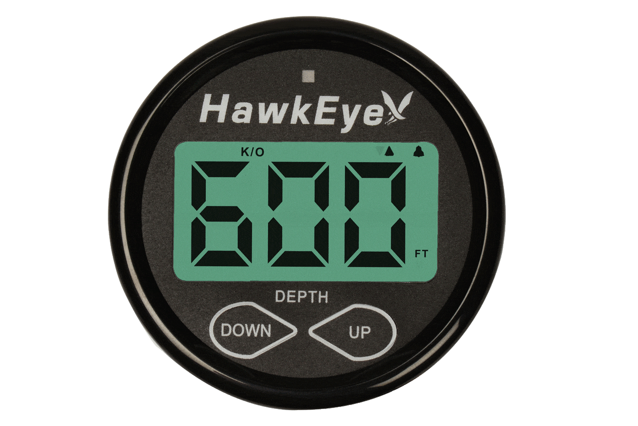 HawkEye Qualifies for Free Shipping Hawkeye DepthTrax 2B In-Dash Digital Depth Gauge Transom Mount Ducer #DT2B-TM