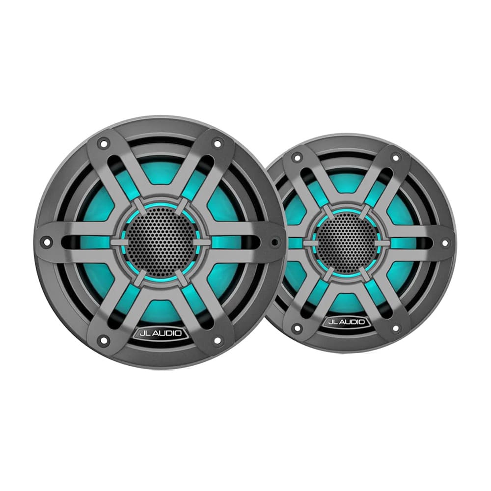 JL Audio Qualifies for Free Shipping JL Audio M200 Marine Speakers 6.5" LED with Gray Sport Grille #010-04753-03