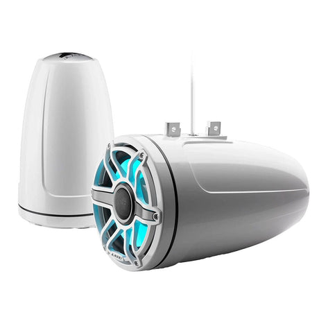 JL Audio Qualifies for Free Shipping JL Audio M6 8.8" Enclosed Tower Speakers White Sport Grill with RGB LED #010-03283-00