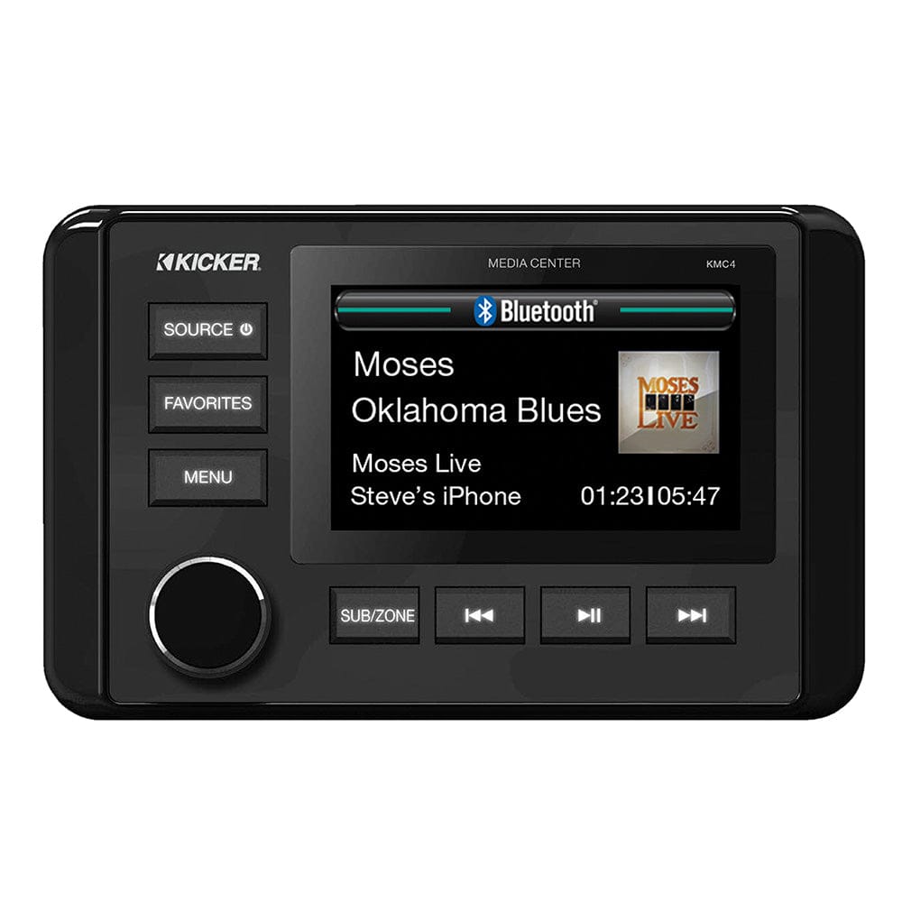 KICKER Qualifies for Free Shipping Kicker Kmc4 Weather-Resistant Gauge-Style Media Center with Bt #51KMC4