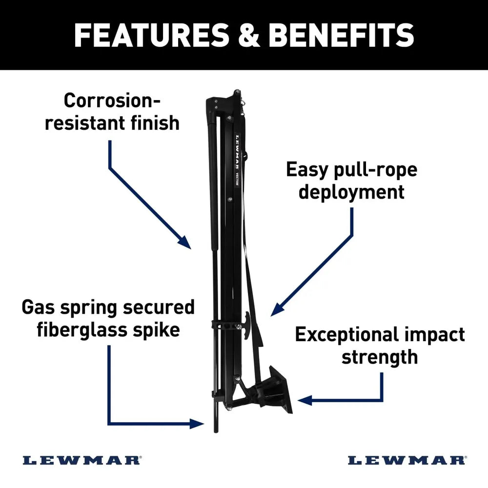 Lewmar Qualifies for Free Shipping Lewmar Vector 6' Black Manual Shallow Water Anchor #2025059419