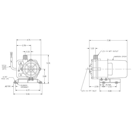 March Pump Qualifies for Free Shipping March Pump LC-3M-MD 230v Marine Pump #0130-0178-0100