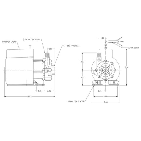March Pump Qualifies for Free Shipping March Pump LC-5M-MD 230v Magnetic Drive Pump #0150-0250-0100